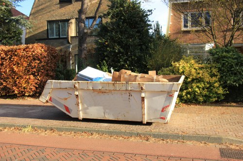 Professional waste clearance team at a Cranford construction site